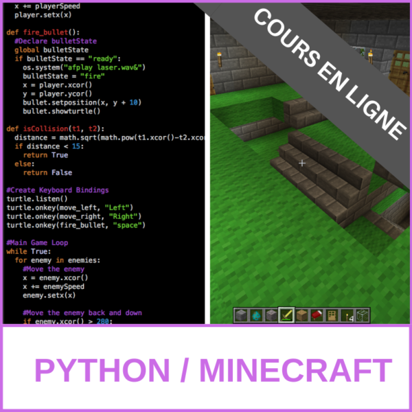 Stage Python / Minecraft | 20 au 24 octobre | 14h - 15h30